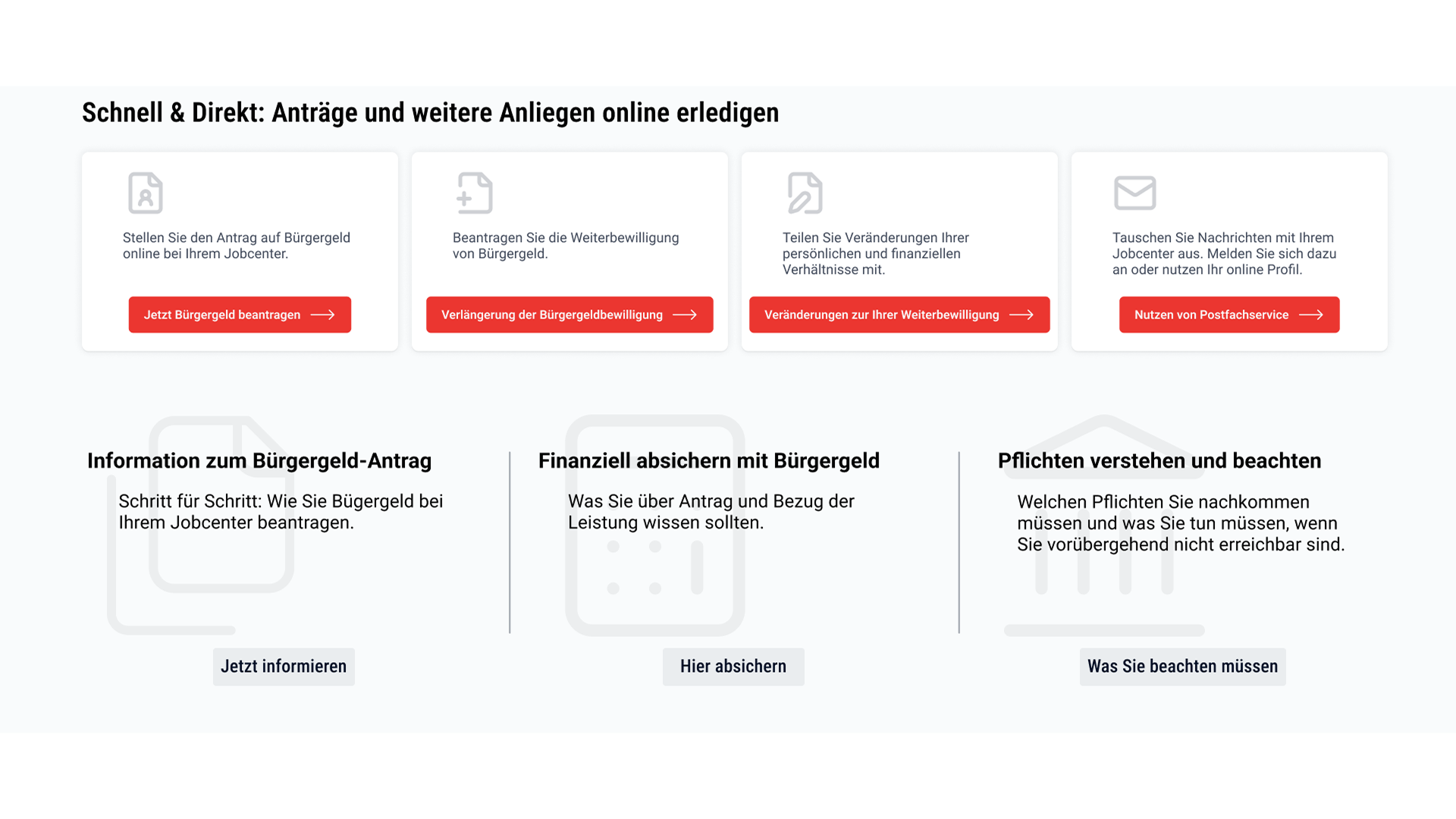 Re-deign: top menu and header of Jobcenter Digital